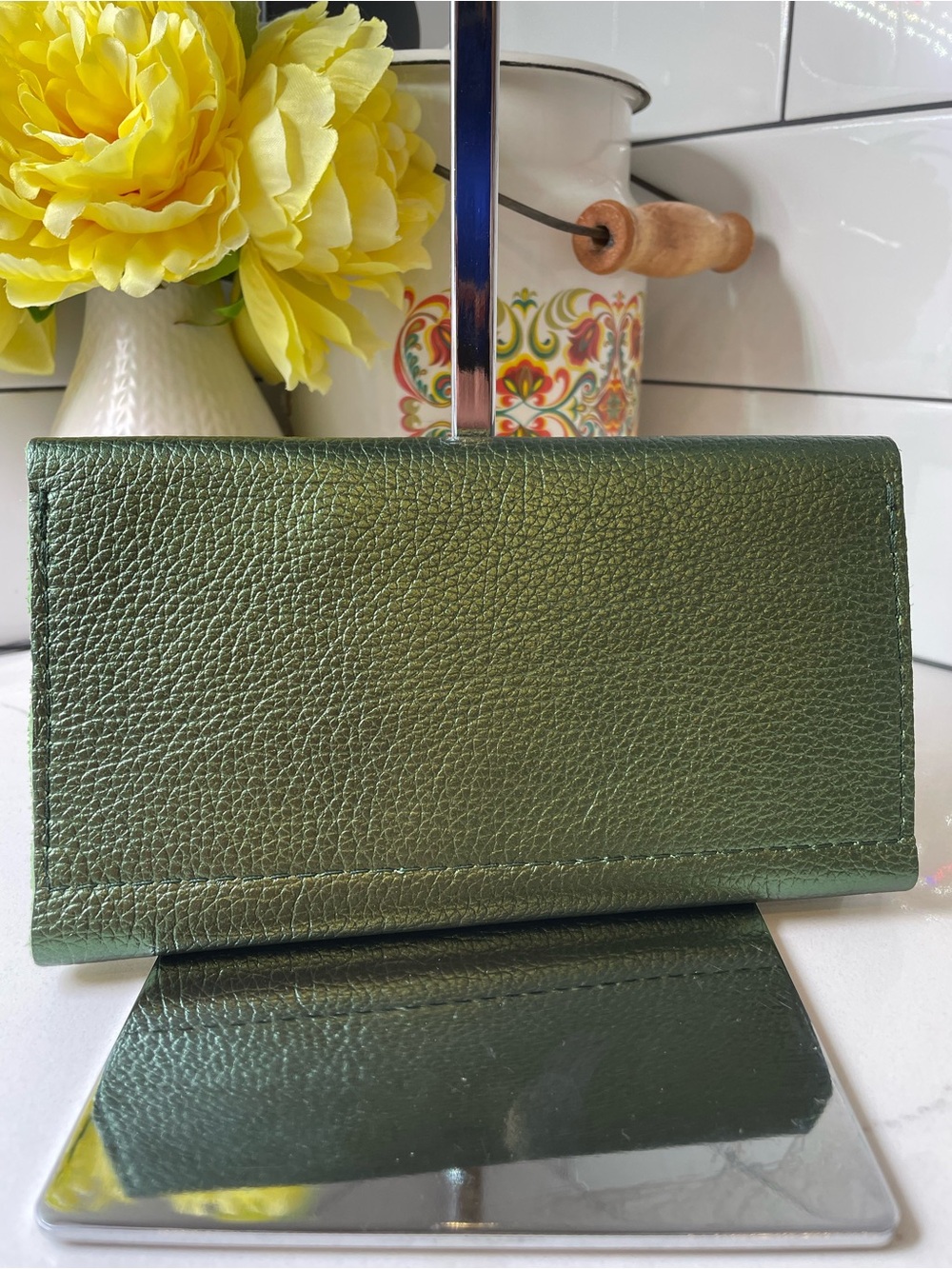 Portland Leather Goods | Leather Rancher Wallet | Metallic Green | EUC - Picture 2 of 8